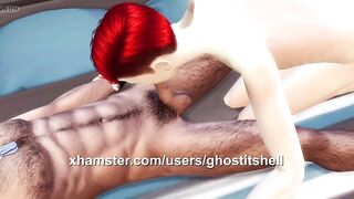 Жесткий секс на курорте: Волосатый гей долбит симпатичного гомика в рот и попу